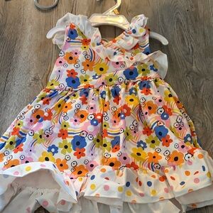 NWT Pete & Lucy Ruffle Dress with Polka Dot Accents 6/12m